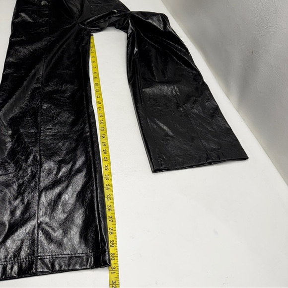 Free people faux leather pants size 0 wide leg high rise - Picture 10 of 14